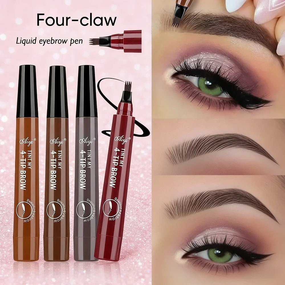 Korean 4 end eyebrow pencil waterproof long lasting natural look easy to use for novices