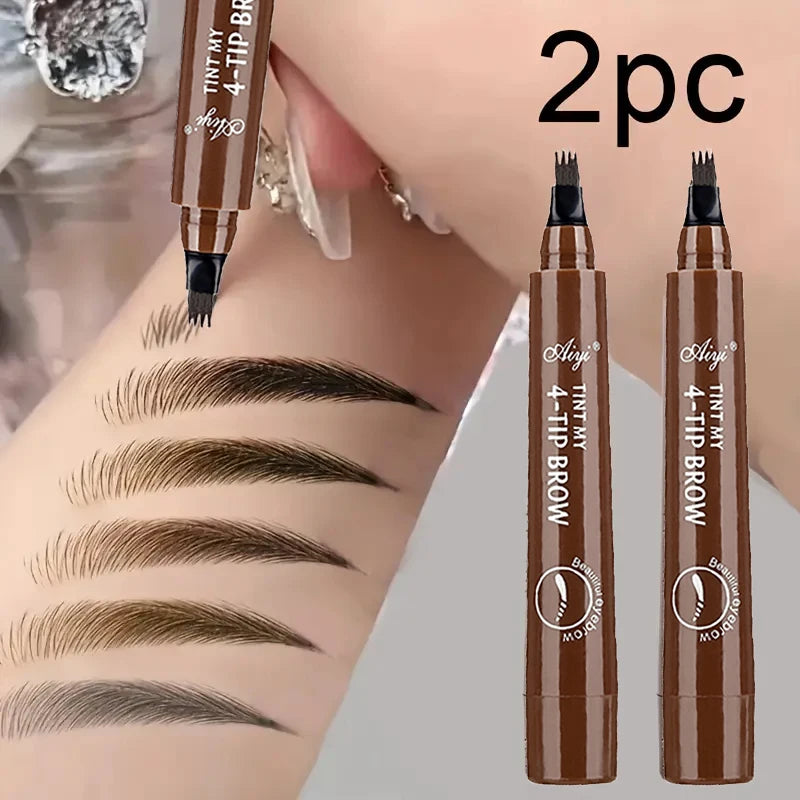 Korean 4 end eyebrow pencil waterproof long lasting natural look easy to use for novices