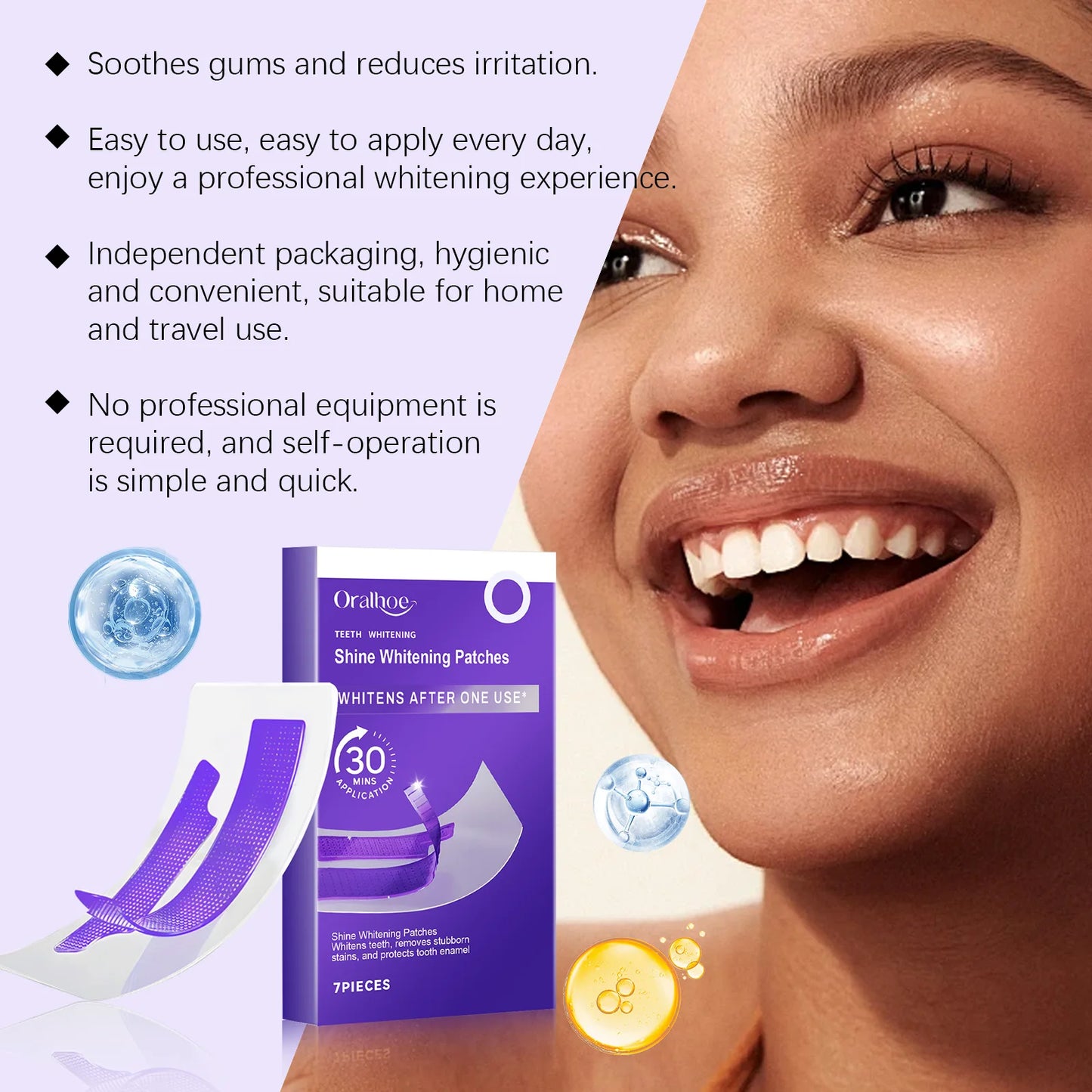 BrightSmile Purple Whitening Strips Glow